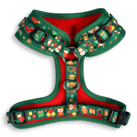 Harnais réglable Esprit de Noël Harnais de chien de fête mignon avec renne bonhomme de neige et impressions de vacances pour chiens de petite à moyenne taille