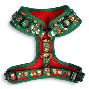 Harnais réglable Esprit de Noël Harnais de chien de fête mignon avec renne bonhomme de neige et impressions de vacances pour chiens de petite à moyenne taille - Product Image 2