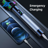 Lampe torche tactique LED portable zoomable 20W, longue portée, affichage numérique ABS, rechargeable par USB, batterie 18650