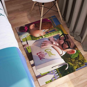 Tapis imprimé pour couple romantique - Design Carl Fredricksen & Ellie, tapis en velours - Product Image 5