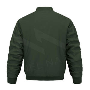 Chaqueta bomber acolchada con bolsillos y cremallera y mangas plisadas lisas de alta calidad con logotipo personalizado de fábrica para hombre - Product Image 2
