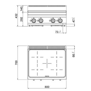 Placa de Inducción de Sobremesa GGM Gastro EDB873P - 14 kW - 4 Zonas - Product Image 4