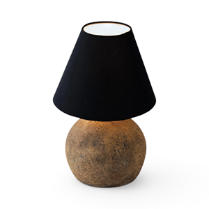 Lámpara de Mesa de Cerámica Contemporánea con Pantalla de Cúpula Metálica, Funciona con Batería, para Dormitorios, Base para Bombilla E26 - Product Image 1
