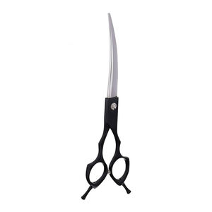 Ciseaux de toilettage pour animaux de compagnie allemands en acier inoxydable de couleur noire personnalisée ciseaux de cheveux de beauté à lames incurvées - Product Image 6