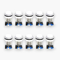 Lot de 10 boutons de retour de monnaie ronds multicolores avec micro-interrupteur LED 12V en plastique pour accessoires de machines de divertissement