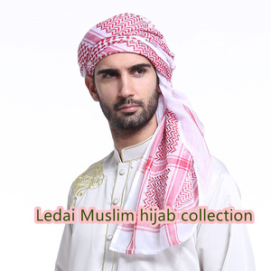 Vente en gros Foulard arabe pour hommes yéménite Shemagh islamique pour hommes Hijab bandeau Service OEM Foulard musulman Logo personnalisé/oem/odm accepté - Product Image 2