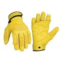 Guantes de rescate de cuero de cabra para cuerda rápida, guantes tácticos con pantalla táctil