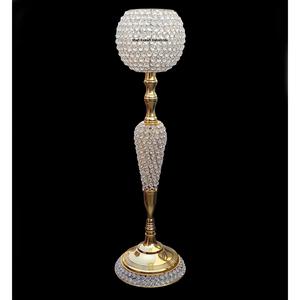 Porte-bougie en cristal décoratif unique, pièce maîtresse de table couleur argent pour la décoration de fêtes de mariage - Product Image 2