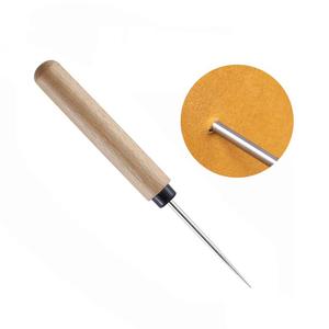 Leather Awl Hand <strong>Stitcher</strong> Wood <strong>Handle</strong> Leather Repair Tool for DIY - Product Image 1