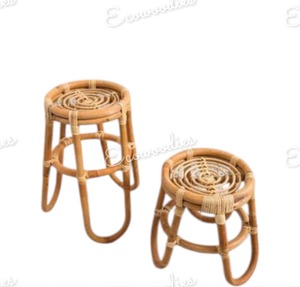 Tabouret en rotin naturel et durable respectueux de l'environnement, parfait pour la salle à manger, le salon, l'hôtel, les bureaux, la décoration d'un immeuble, la console en incrustation d'os - Product Image 4