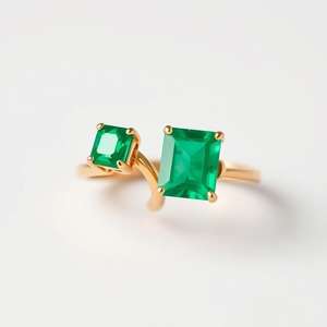 แหวนสี่เหลี่ยมสำหรับผู้หญิงที่เรียบง่ายและหลากหลายช่องหรูหราทันสมัยสีเงินสเตอร์ลิง S925 - Product Image 5