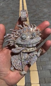 จี้ตัวการ์ตูนคริสเตียนเย็นแบบกำหนดเอง | ปาร์ตี้เครื่องประดับฮิปฮอปโมอิสซานไนท์ | ได้รับการรับรองจาก GRA unisex 925เคลือบ - Product Image 2