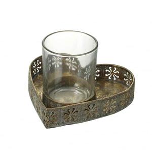 Portavelas de pilar de hierro dorado - Product Image 5