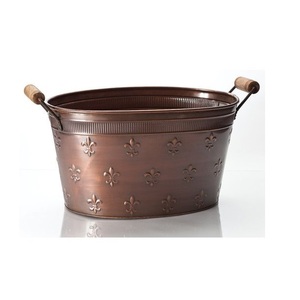 Moderno Enfriador de Vino Grande de Metal Galvanizado, Cubo de Lujo para Eventos en el Hogar, Bebidas, Estilo Contenedor Rústico. - Product Image 4