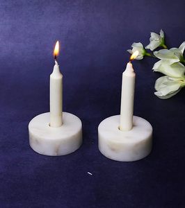 Natural Stone Latest Accent Piece Elegant Decorative Home Decor White <b>Marble</b> Small <b>Candle</b> <b>Holder</b> - Product Image 3