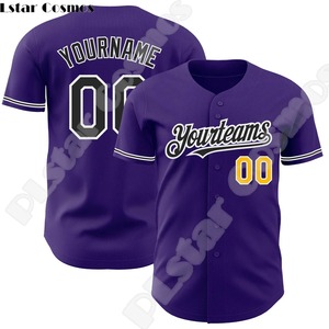 Camisetas informales de nueva moda para hombre, con nombre personalizado de béisbol Jersey, logotipo del equipo, ropa de calle divertida Harajuku de verano, 100% de poliéster - Product Image 2