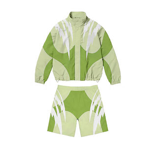 แจ็กเก็ตกันลมโพลีเอสเตอร์บล็อกสีย้อนยุคชุดวอร์มสั้นเสื้อฮิปฮอประบายอากาศได้สำหรับฤดูใบไม้ร่วงขนาดพิเศษ - Product Image 5