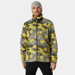 Veste polaire réversible en laine oversize imprimée Sherpa duveteuse pour hommes hiver 100% personnalisée OEM - Product Image 6
