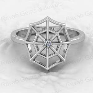 แหวนดีไซน์เนอร์ขายดี แหวนนิรันดร์สำหรับผู้หญิง เงินแท้ 925 ชุบทองคำแท้ ประดับเพชรซิคอนลายใยแมงมุม ทันสมัย เหมาะสำหรับงานแต่งงาน แหวนสั่งทำพิเศษ - Product Image 4