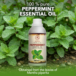 Aceite Esencial de Menta Aromatika 500ml, Aceite de Mentha Piperita Destilado al Vapor para Uso en Spa, Salón y Masajes - Product Image 1