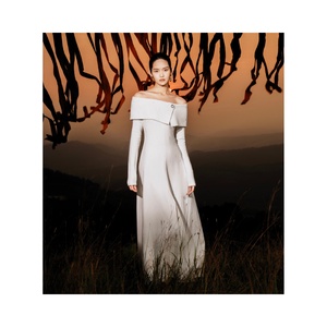 Factory Price <b>Dress</b> <b>for</b> <b>Women</b> Flare at Bottom Lynne Off the Shoulder <b>Dress</b> Eco-Friendly Fabric High-Fashion Whiteant Local Brand - Product Image 1