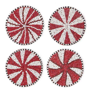 Sous-verres ronds en perles de haute qualité faits à la main, lot de 4, sous-verres en perles pour la décoration de la table à manger et de la table basse par glowin fashion - Product Image 6