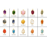 Cyanite Naturelle Pierre Précieuse Brute Pierre de Naissance Charmes Pendentifs en Cristal Bleu en Or Serti à Prong pour la Fabrication de Bijoux
