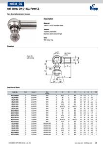 Rótula Angular K0734 DIN71802 CS con Clip de Retención de Acero M8 x 13 para Enlaces Industriales - Product Image 6