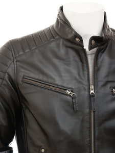 Veste en cuir pour homme en peau de mouton véritable première couche, design personnalisé OEM 2025, imperméable, respirante, écologique, style streetwear - Product Image 2