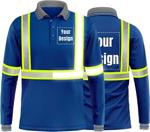 Tráfico DE SEGURIDAD reflectante de alta calidad para camisa de manga corta para hombres con logotipo personalizado sólido 100% algodón - Product Image 3