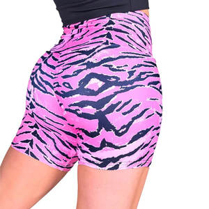 Fit and Flexibility Textured High Waist Workout Fitness Yoga <b>Shorts</b> for <b>Women</b> Sublimation Tie Dye Gym <b>Shorts</b> for <b>Women</b> - Product Image 3