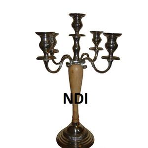 Bougeoir à 4 bras en métal et verre Article décoratif fait à la main pour la décoration de restaurant d'hôtel de mariage Finition nickelée - Product Image 5