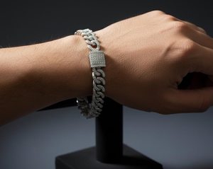 Bracelet gourmette cubaine VVS rond brillant, serti de diamants Moissanite VVS, style Hip Hop, bijoux de luxe pour hommes et femmes - Product Image 2