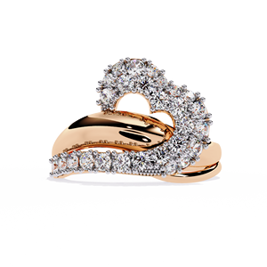 Bague de fiançailles pour femmes romantiques Design personnalisé 10k 14K 18k Gold Heart Diamond Fine Jewelry avec certificat IGI Fournisseur de confiance - Product Image 2