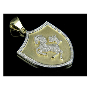 Réductions de Noël au design unique sur 1 CTS 925 Silver VS Unisex Custom Logo Shield Natural Diamond Pendant du fournisseur indien - Product Image 1