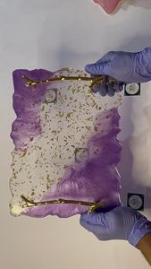 ถาดเสิร์ฟอาหารเรซิ่นทำมือแบบพิเศษลายดอกไม้ดีไซน์ปรับแต่งได้สำหรับรับประทานน้ำชาแบบพรีเมียมสำหรับวันแม่ - Product Image 4