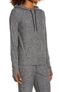 Sudadera con capucha lona mujer invierno Vintage negro liso teñido transpirable ecológico de gran tamaño Hip Hop sudaderas con capucha 2026 - Product Image 6