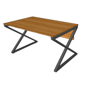 Bureau XBamboo BFXB006 140x80cm, table d'ordinateur moderne minimaliste avec pieds en fer assemblés pour le bureau ou la chambre - Product Image 4
