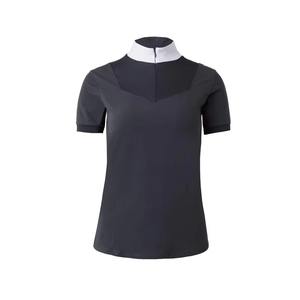 Camisa de Equitación de Manga Corta con Logotipo Personalizado para Mujer, Ropa de Montar Transpirable de Alto Rendimiento, Deportes Ecuestres, Competiciones Occidentales, Lujo - Product Image 1