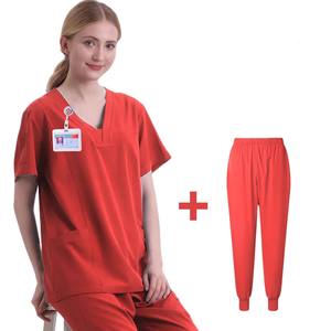 Uniformes Médicos Elásticos para Mujer, Conjuntos de Enfermería con Cuello en V - Product Image 4