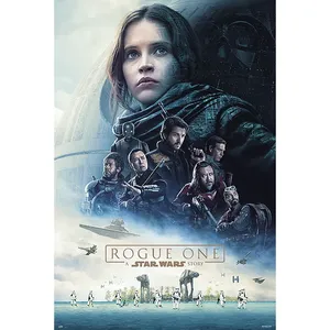 Rogue One A Star Wars โปสเตอร์มีกรอบดีไซน์ทันสมัยสำหรับตกแต่งผนังโปสเตอร์อนิเมะที่แขวนวันเกิดทำจากไม้กระดาษ - Product Image 1