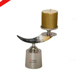 Candelero de acero inoxidable de metal con acabado plateado de alta calidad 2025 para restaurante y bar de hotel - Product Image 1