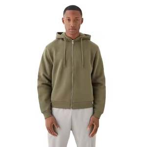 Sweat à capuche zippé à la mode d'hiver pour hommes veste à fermeture éclair thermique à fermeture éclair capuche réglable personnalisée pour 100% coton imperméable - Product Image 1