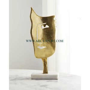 Bague ronde en métal robuste Sculpture plaquée or de haute qualité Multi feuilles Designer Home Decor Accents Sculptures pour Offre Spéciale - Product Image 4