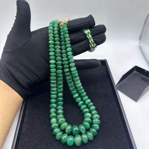 Haute qualité 100% pierres précieuses émeraude naturelles perles rondelle lisses 8mm à 14mm vert pour la fabrication de bijoux - Product Image 3