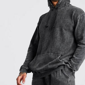 Chándal personalizado de 100% algodón con lavado ácido para hombre, chándales de manga larga con lavado ácido, ropa de calle, Jersey, chándales con lavado ácido para hombre - Product Image 2