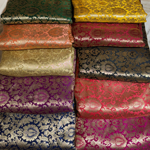 Tela Jacquard brocada pesada con textura rica para prendas Saris Blusas Kurtis Dupattas y costuras de tapicería - Product Image 1