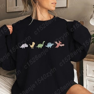 Sudadera con patrón de más de tus cosas favoritas para mujer, Jersey holgado de gran tamaño, Top de lana con cuello redondo, ropa de calle que combina con todo - Product Image 4