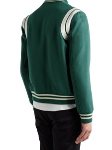 Chaquetas universitarias con letras de béisbol Unisex Vintage para hombre con logotipo de parches de chenilla con adorno de cuero de temporada de invierno de lana y tela - Product Image 5