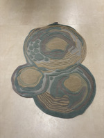 Tapis sur mesure en laine de Nouvelle-Zélande, fait main, moderne, abstrait, à poils longs, épais, antidérapant, avec support en latex écologique, collection Urban Oasis